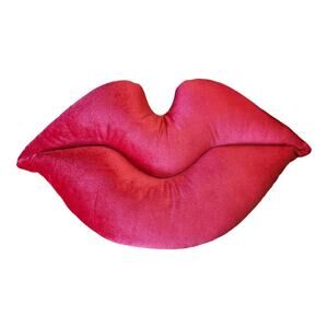 NEW Room Essentials Velvet Valentine's Day Lip Toss Pillow in Red (10" x 17")